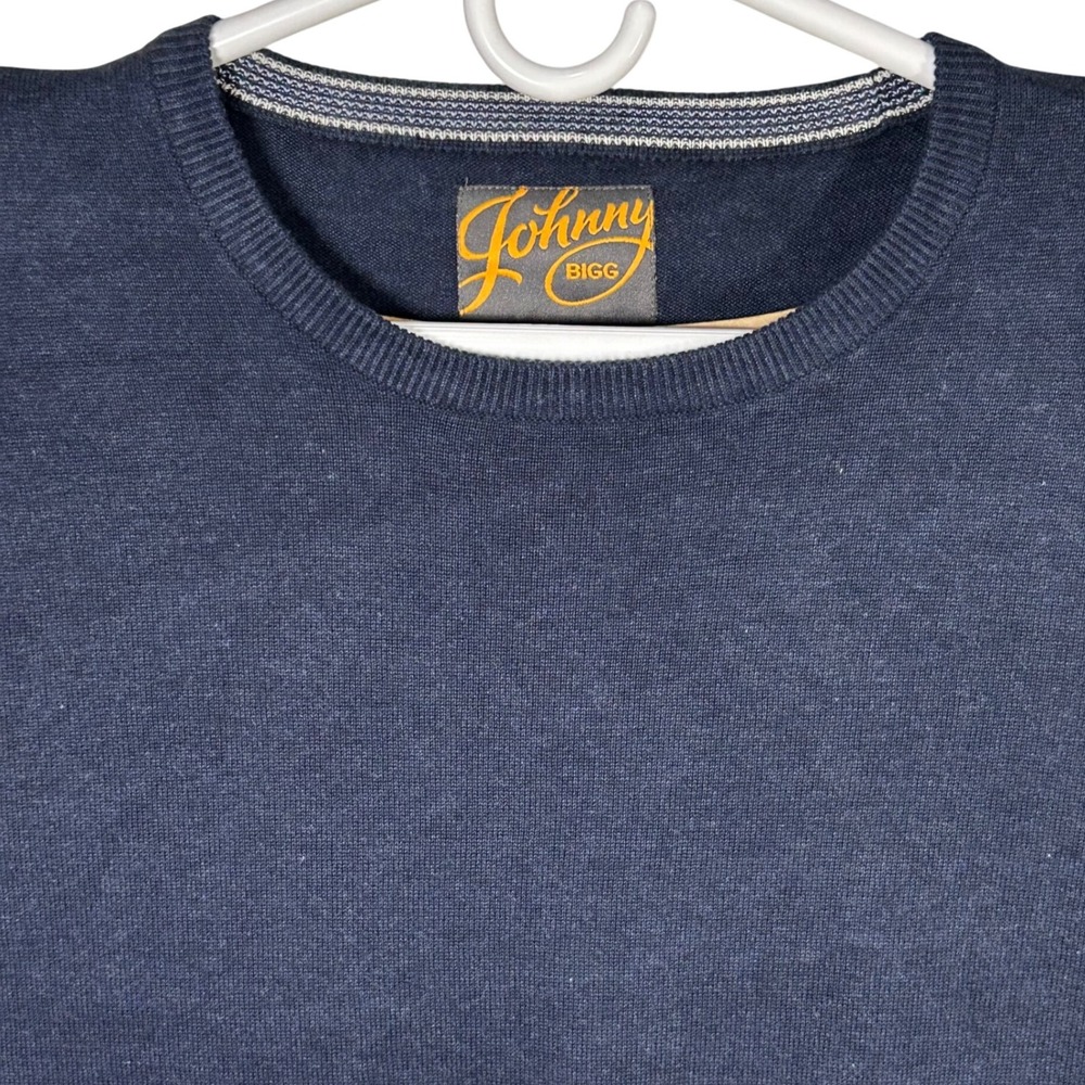 Johnny Bigg Mens Navy Marle‎ Essential Crew Neck Sweater 1XLT Long Tall New